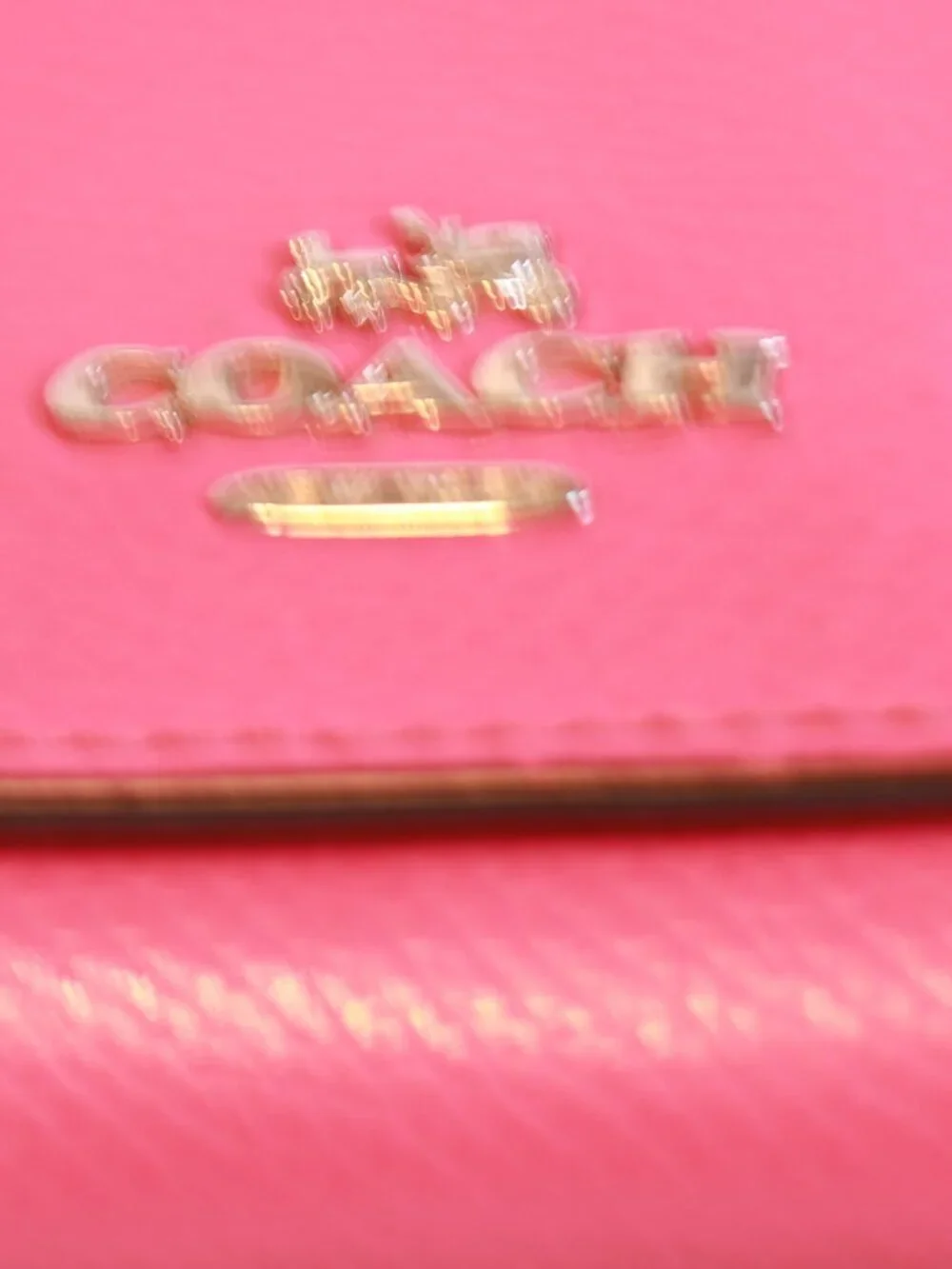 Coach Pink Flap Wallet Clutch, Logo Accent, Snap Closure, Back  Pocket